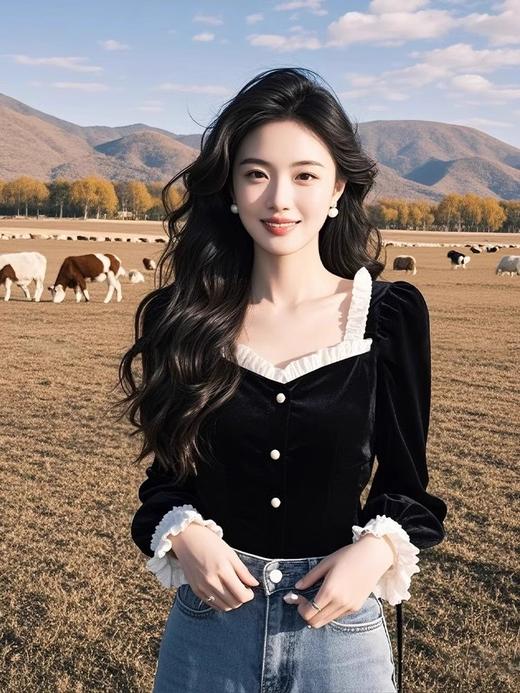 裁缝学苑AS478长袖方领泡泡袖小衫纸样女装T恤上衣版型图纸样板 商品图1