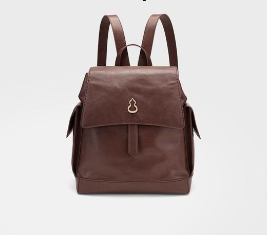 半坡瓦檐包！头层牛皮背包女2025新款复古大容量植鞣皮双肩包！ 商品图3