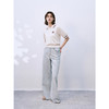 UMILAB【拓风】亚麻棉轻薄透气直筒微喇夏季浅色牛仔裤BP1268M 商品缩略图4