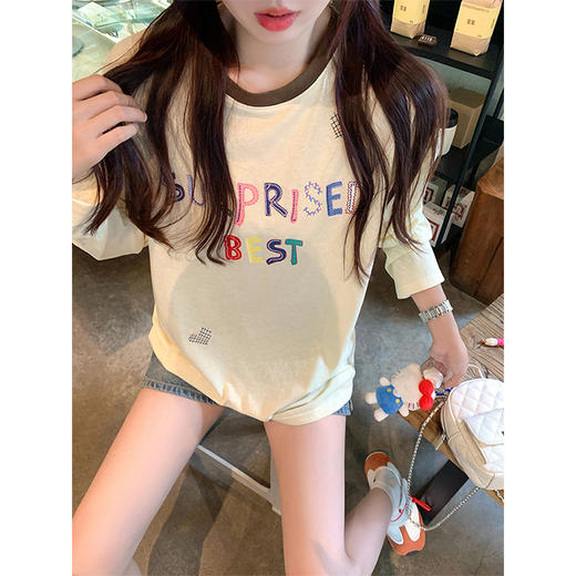 【129元任选2件】现货！多巴胺字母长袖T 商品图4