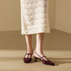 千百度银色法式高跟时装凉鞋女细跟方头通勤包头凉鞋A25284403 商品缩略图1