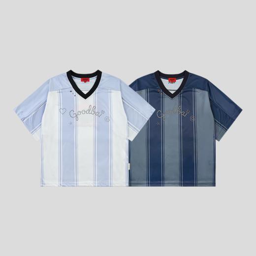 GOODBAI GOODEES烫钻logo花花仙人掌印花V领oversize球衣 商品图1