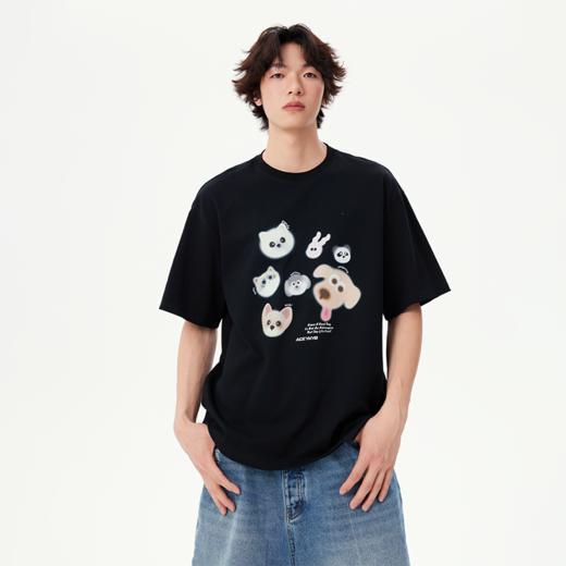 YKYB黄子韬短袖T恤全棉舒适透气耐穿手绘萌宠上衣Y52NDT058 商品图3