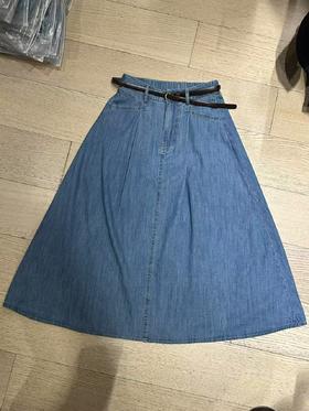 【门店同款】ENJOY夏季松紧腰牛仔半裙 162404155