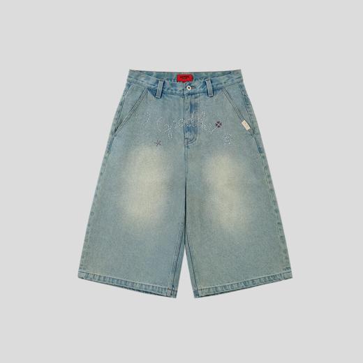 GOODBAI GOODEES烫钻logo水洗牛仔中裤 商品图2