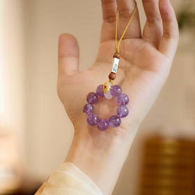 【敦煌九紫离火紫水晶挂件】紫水晶手机链 九紫离火运吉祥如意水晶挂件 手机防摔挂绳