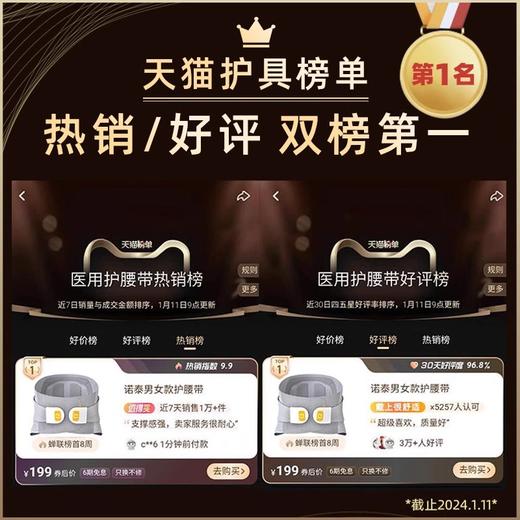 全新第三代 F06护腰带 | 全新一线飞织面料 气热压工艺简约耐用 创新n型框支撑 全网首创男女分款 软硬支撑 科学分担腰部压力 商品图4