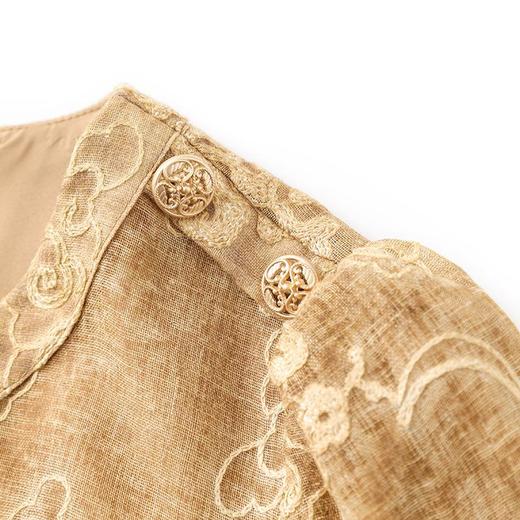 「高货wl」全新升级【铂金会员321/天猫429/差价108】(04315)洛诗琳法式轻奢刺绣连衣裙2025夏季新款圆领名媛气质A字裙 商品图3