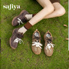 Safiya/索菲娅2025时尚双系带复古拼色百搭轻便休闲阿甘德训鞋SFD3112425 商品缩略图4