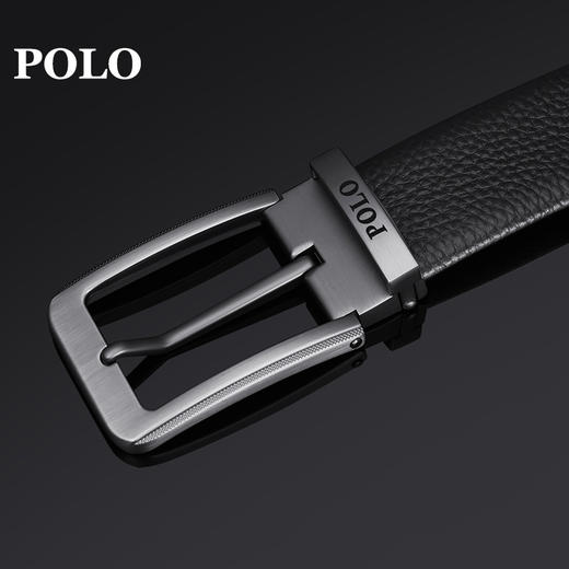 POLO 男士皮带商务休闲鳄鱼纹腰带双头层牛皮男裤带012251 商品图5