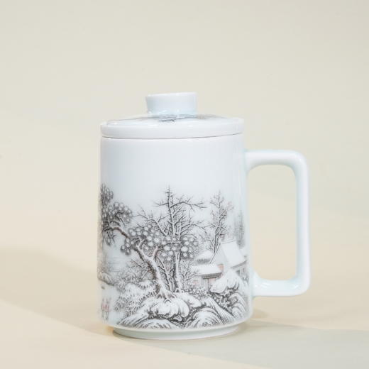 昌南大师景德镇陶瓷《瑞雪兆丰年》茶水分离杯 商品图5