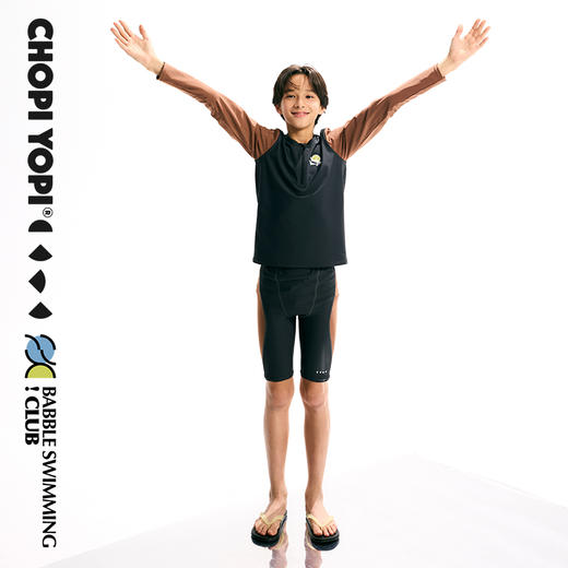 chopiyopi童装 儿童拼接长袖短裤分体泳衣 商品图5