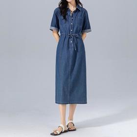 「高货xg」全新升级【铂金会员220/天猫289/差价69】(95201)洛诗琳天丝棉polo牛仔裙2025夏季薄款收腰显瘦连衣裙女