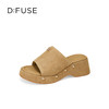 Dfuse迪芙斯2025夏季新款露趾拖鞋增高厚底坡跟凉拖一片式女鞋DFD2110024 商品缩略图11