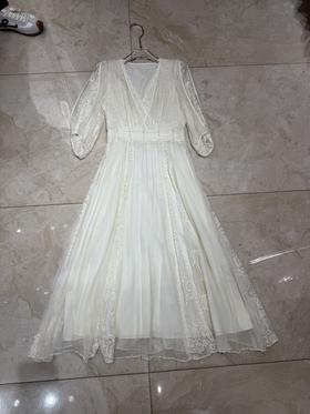 【门店同款】ENJOY夏季栀子白蕾丝刺绣长裙 162345870