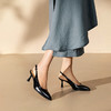 千百度细高跟时装凉鞋女款尖头包头后空通勤绝美凉鞋A25282450 商品缩略图2