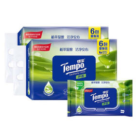 得宝(Tempo) 湿厕纸 芦荟植萃精华480片 (12包*40片) 清洁湿纸巾湿巾 /家庭清洁/纸品 /清洁纸品 /抽纸