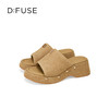 Dfuse迪芙斯2025夏季新款露趾拖鞋增高厚底坡跟凉拖一片式女鞋DFD2110024 商品缩略图12