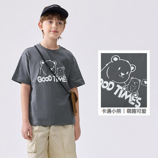 巴拉巴拉儿童短袖T恤男童女童上衣宝宝童装2025款速干夏装亲子款 商品图3