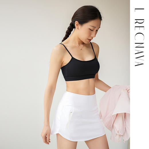 L RECNAVA 猫耳朵细肩带带胸垫运动胸衣 U型领 胸垫可拆卸 裸感内搭小背心 商品图6