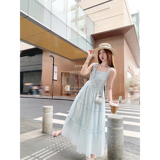 【折后再享2件88折】最后一波现货！抽褶波点吊带连衣裙 日常229.99/件 立减80 秒杀149.99/件！！ 商品图1