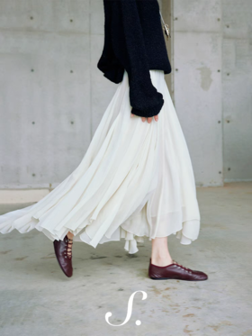 shyshystill/shy202411019/多层纱质叠合不规则飘逸裙摆双腰头半裙