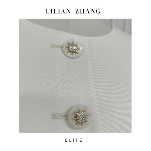 E“定制”——静奢风——风尚之选———法式圆领纽扣A摆短上衣 2505005 商品图3