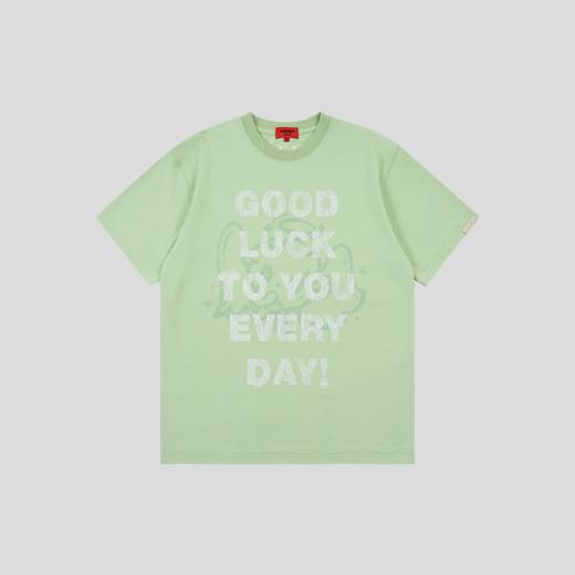 GOODBAI GOODEES蕾丝图案slogan印花oversize短袖T恤 商品图2