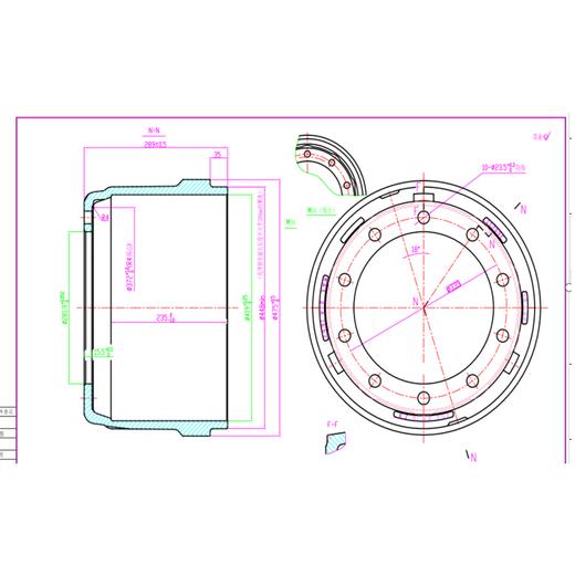 耐古美式车轴13T16T20T制动鼓刹车鼓刹车锅 商品图4