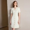 IWY/米白色短袖小香风V领连衣裙女夏季新款时尚气质收腰显瘦通勤正装Q1321 商品缩略图2