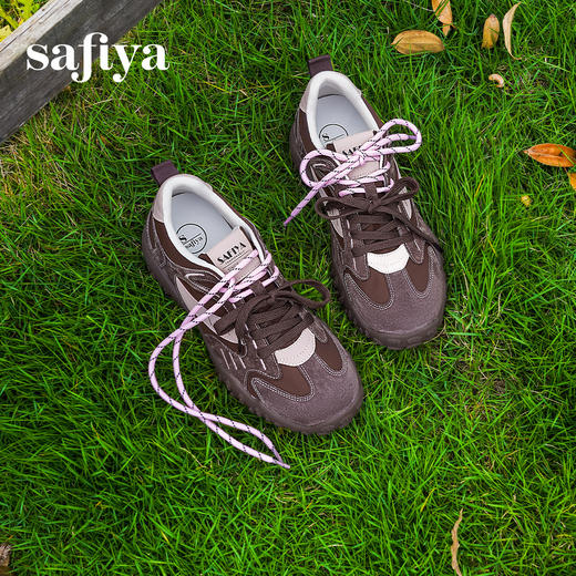 Safiya/索菲娅2025撞色复古双系带透气户外轻便休闲阿甘德训鞋SFD3112426 商品图2