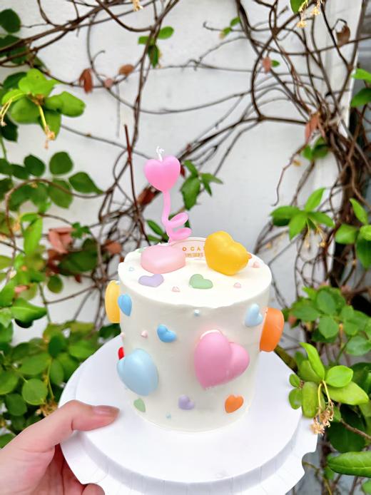 “爱心多巴胺蛋糕” 彩色蜡烛随机搭配1根，提前5小时预定，标配3套餐具 商品图1