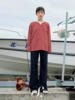 shyshystill/shy202411007/圆领撞色复古慵懒感宽松条纹长袖 商品缩略图4