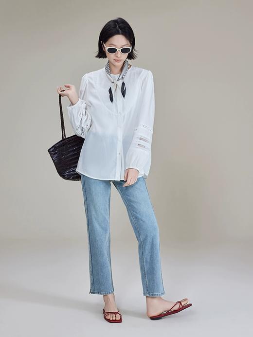 美洋同款新款夏日百搭马骝水洗牛仔裤丹宁360°弹力修身九分烟管裤 商品图9