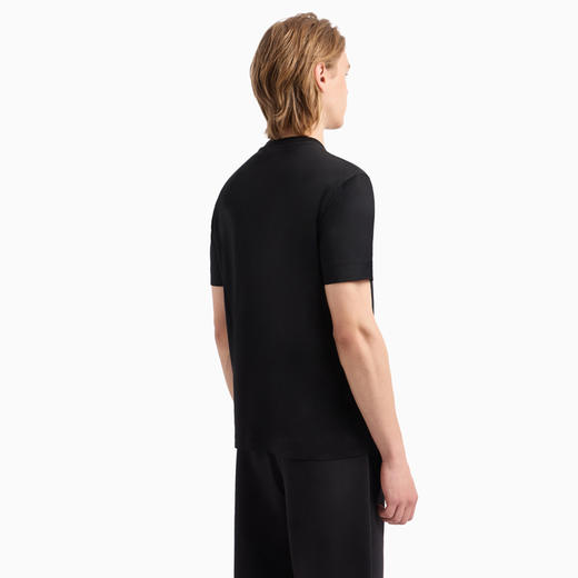 EMPORIO ARMANI 阿玛尼 男士字母徽标印花莱赛尔混纺圆领短袖T恤 黑色 3D1TP4 1JUVZ 0999 商品图2