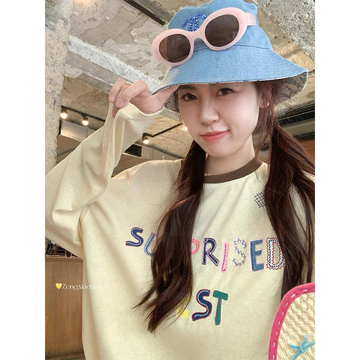 【129元任选2件】现货！多巴胺字母长袖T 商品图1