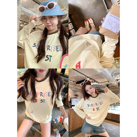 【129元任选2件】现货！多巴胺字母长袖T 商品图2