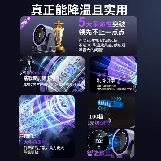 新款黑科技空气循环扇静音涡轮办公室小型桌面USB学生宿舍充电款 商品图1