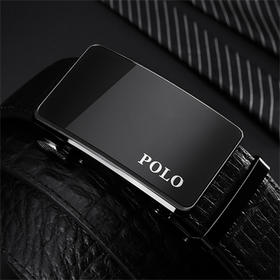 POLO 男士皮带商务休闲鳄鱼纹腰带双头层牛皮男裤带011571