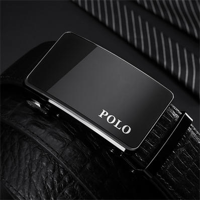 POLO 男士皮带商务休闲鳄鱼纹腰带双头层牛皮男裤带011571 商品图0