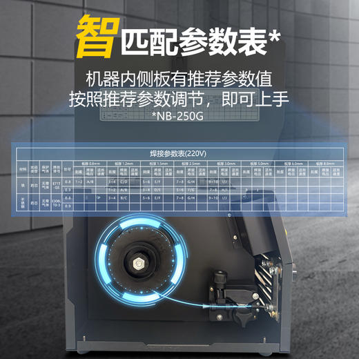 上海沪工 NB-250G 气保焊 可焊板厚0.8-4.0mm 220V 家用小型气保焊手工焊一体两用焊机 药芯焊丝无气自保焊直流手工电弧焊 商品图2