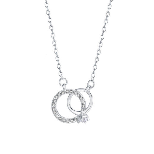 【双环相扣】S925纯银镶钻莫比乌斯环项链【YXS-A4221】 商品图4