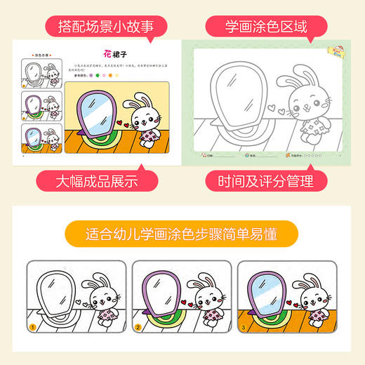 爱德少儿 小小手分步画 幼儿园小中大班1-2-3-4-5-6岁儿童早教启蒙绘画书涂色本 宝宝四步学画画涂色书 美术大画册基础入门教材 商品图1