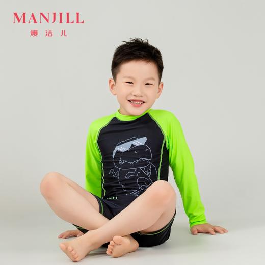 【商场同款】【赠泳帽】熳洁儿 男童泳装长袖连体泳衣25206608 商品图2