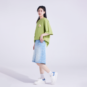 YKYB黄子韬提花牛仔裤夏季新款水洗做旧复古百搭五分短裤Y42NDK063