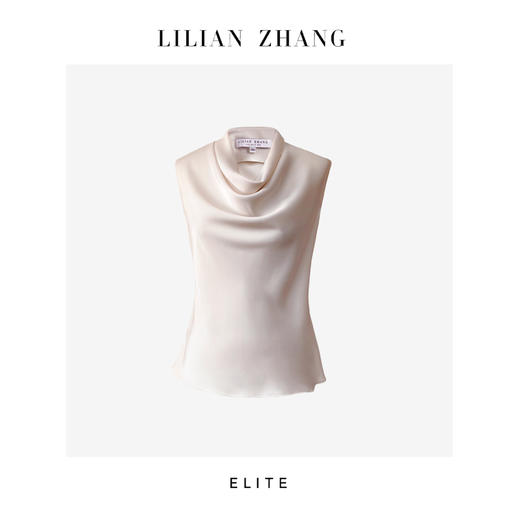 E——“定制”——静奢风———风尚之选——斜裁荡领无袖上衣 2502017 商品图3