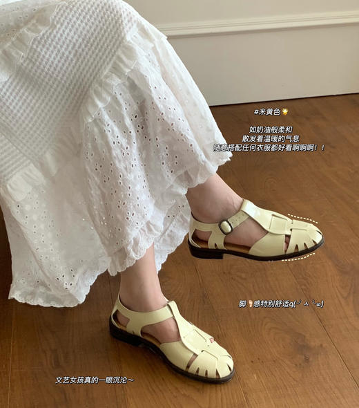 𝐇𝐞𝐫𝐞𝐮 3色编织真皮罗马凉鞋051408 商品图4