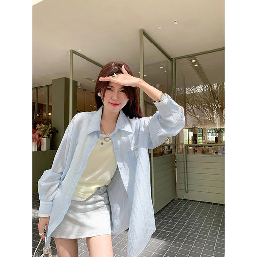 【169元任选2件】最后一波现货！蓝色薄款蝴蝶结衬衫 商品图3