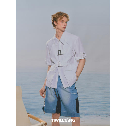 TIWILLTANG启世录“日予驳肖”日字扣短袖夹克外套男 商品图3