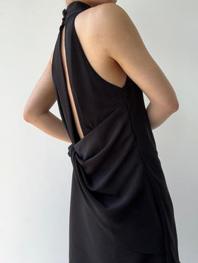 VC｜SS25019 Shanti draped back dress [连衣裙  黑 / 米白 / 粉 ]